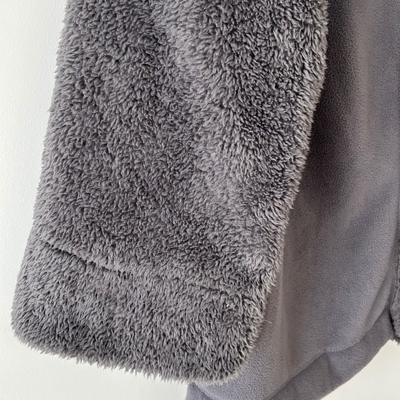 INC International Concepts Intimates Gray Sherpa Fleece Lounge Jacket - Picture 6 of 16